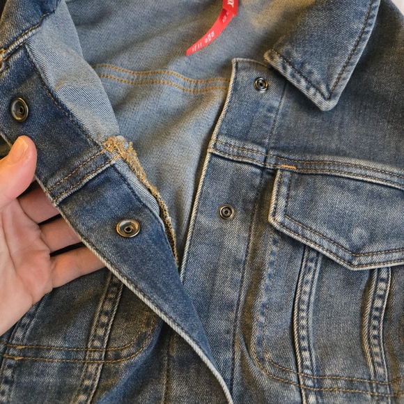 Spanx Tie-Front Summer Denim Jean Shirt Jacket Twilight Indigo Shacket - Picture 14 of 15